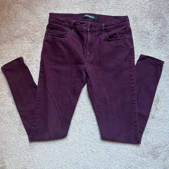Burgundy mid rise leggings - Picture 4 of 4